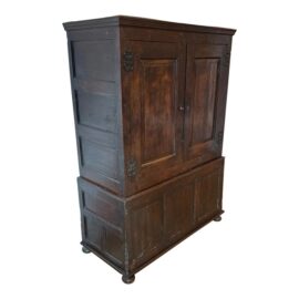Early 20th Century Antique English Oak Wood Hanging Armoire