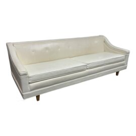 Mid 20th Century Modern U. S. Naugahyde Cream Sofa