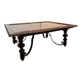 Spanish Baroque Style Marquetry Inlaid Coffee Table