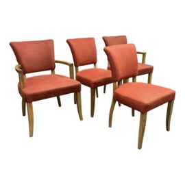 Restoration Hardware Adele Wood + Fabric Dining Chairs - Set of Four. Original Price: $2,200