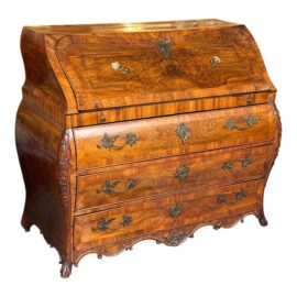 18th Century Cassettone Ribalta Italian Rococo Writing Desk