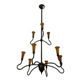 Nine Arm Elongated Chandelier