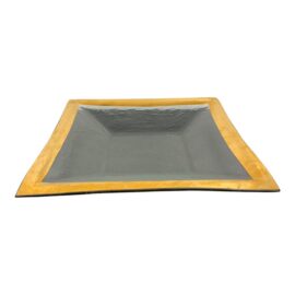 Annie Glass Roman Square Bowl + 24k Gold Trim