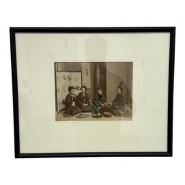 19th Century Albumen Print "Japanese Over a Cup of Tea"
