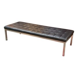 Room & Board Ravella Tufted Leather + Steel Bench. Original Price: $1,300