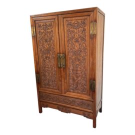 19th Century Chinese Carved Rosewood Armoire