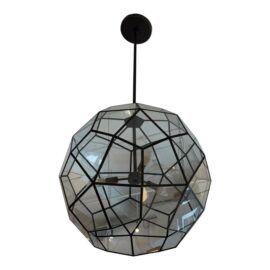 Circa 2019 Pottery Barn Oxford Faceted Glass Chandelier. Original Price: $800