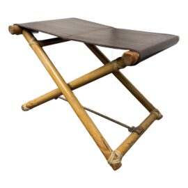 Mid 20th Century John + Elinor McGuire Folding Stool, Rare