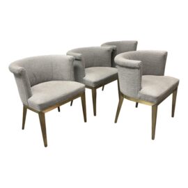 Century Furniture Camille Brass Dining Arm Chairs, Set of Four. Original Price: $9,750
