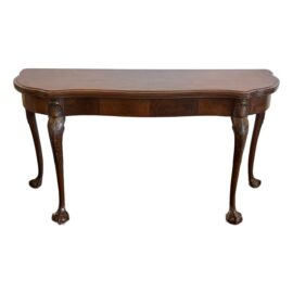 Antique Bookmatched Mahogany Flip Top Console + Table