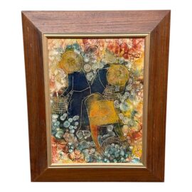 Signed Original Linocut Painting, Framed