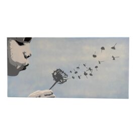 Circa 2017 R. Vanatzing "Child Blowing Dandelion" Large Scale Painting on Canvas, Signed