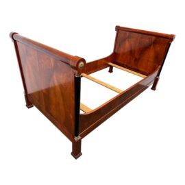 Twin Size Antique Empire Flamed Cuban Mahogany Bed Frame. Original Price: $5,000