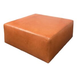 Cisco Brothers Square Swivel Amber Leather Ottoman