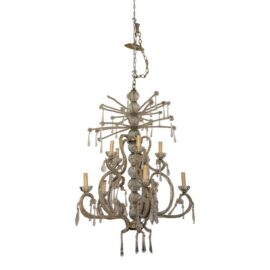 19th Century Italian Hand Blown Cut Glass Chandelier
