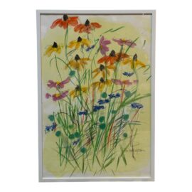 Isabel Wyatt “Black Eyed Susan” Custom Framed Original Painting