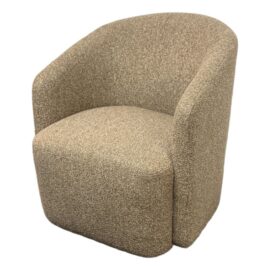 NEW Pottery Barn Preston Pebble Boucle Swivel Chair. Original Price: $1,000
