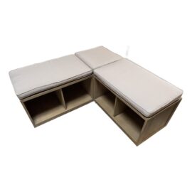 William Sonoma for Pottery Barn Ryland Banquette Weathered Gray Seat + Cushions, Set of Three. Original Price: $1,550