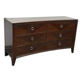 Ethan Allen Bow Front Cherry Wood Finish Six Drawers Dresser