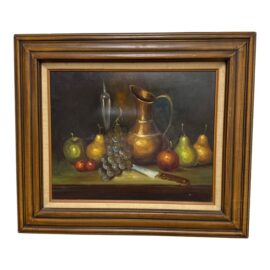 Vintage + Signed Still Life Original Artwork by Lang