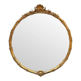 Vintage Style Shell Embellished Gilt Round Mirror