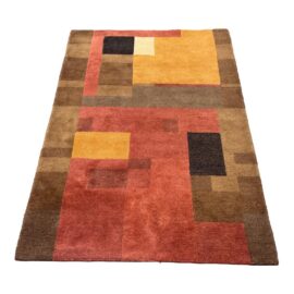 4ft X 6ft Crate & Barrel Contemporary Rust/Brown Area Rug