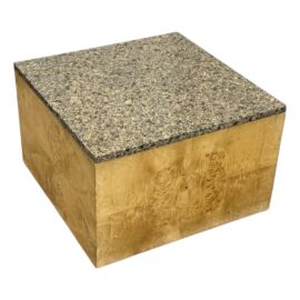 Stone & Burl Wood Side Table