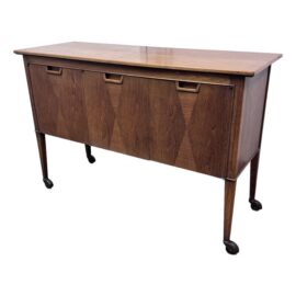 Mid 20th Century John Stuart for Mount Airy Janus Collection Walnut Bar Cart