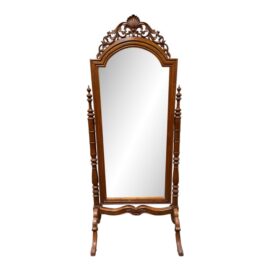 Vintage French Style Carved Cheval Floor Mirror