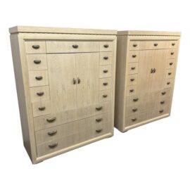 Late 20th Century Henredon "Enchantment" Chest of Drawers + Center Cabinets, a Pair