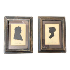Circa 1775 Reuben & Hannah Miller Regency Silhouettes Portraits, a Pair