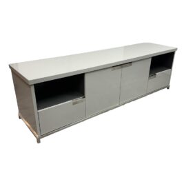 Custom Design Gray Lacquer Media Console. Original Price: $7,500