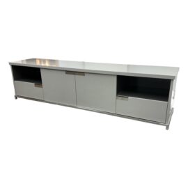 Custom Design Gray Lacquer Media Sideboard. Original Price: $9,500