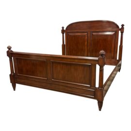 California King Size Baker Furniture Milling Road Collection Carved Mahogany Bed Frame. Original Price: $2,800