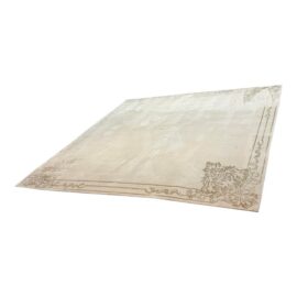 10ft X 10ft 1in Custom Stark Wool + Silk Cream Area Rug. Original Price: $9,000