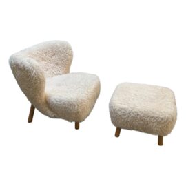 Eternity Modern Little Sherpa Chair + Ottoman. Original Price: $2,000