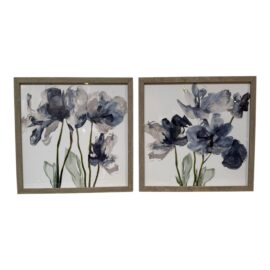 Asia Jensen Custom Framed Blue Floral Radiance I & II Prints, a Pair