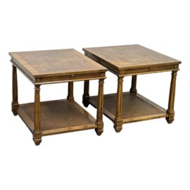 Mid 20th Century Drexel Heritage Book-Match End Tables, a Pair
