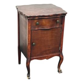 Vintage Crotch Mahogany Serpentine Front Nightstand