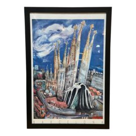 Anthony Pilley "La Sagrada Familia" Barcelona Exhibit Poster, Framed