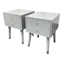 Safavieh Lyla Gray + Silver Cap Nightstands, Pair. Original Price: $670
