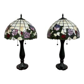 Tiffany Style Table Lamps, Pair