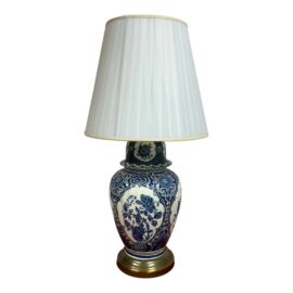 Vintage Blue & White Chinoiserie Table Lamp