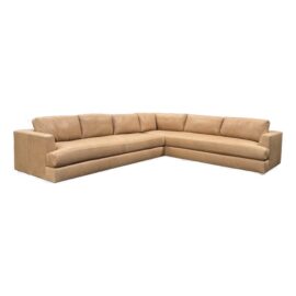 NEW Custom Design Tuscan Leather Right L-Shape Sectional. Original Price: $13,225