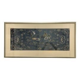 Professional Framed + Linen Matte Embroidered Silk Scarf