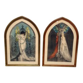 Louis Icart "La Tosca " + "Faust" Framed Artist Prints, Pair