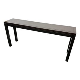 Chinoiserie Style Black Lacquer Console Table. Original Price: $1,650