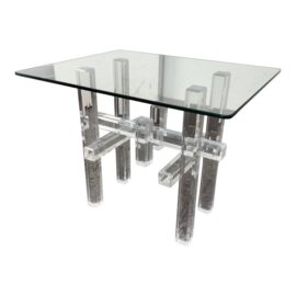 Charles Hollis Jones CityScape Lucite Side Table
