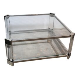 Mitchell Gold Melrose Glass + Nickel Coffee Table. Original Price: $2,800