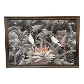 Suarta Vintage Balinese Jalak Bali Starlings Original Painting